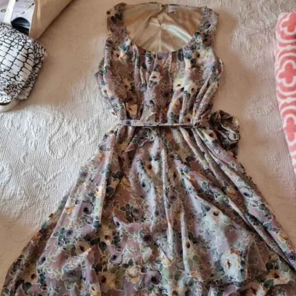 Temt mushroom floaty floral mini dress size 10 - Picture 1 of 11